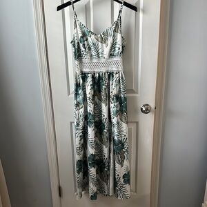 Floral Maxi Dress with Lace Detail